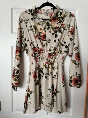 Justify Beige and Floral Dress Size Medium